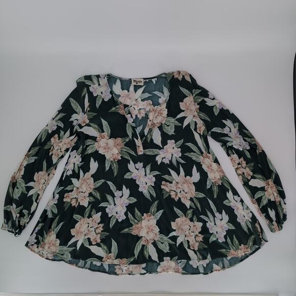 Show Me Your Mumu Green Floral Jamie Tunic Blouse Mini Dress Dress -Size S -GUC - Picture 10 of 12